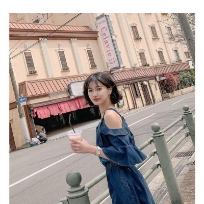 JUMSUIT JEAN ĐÙI TRỄ VAI TAY LOE - ND502